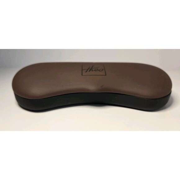 Theo Eyewear Case Only Sunglasses Eyeglasses Hard Clamshell Brown - Picture 7 of 8